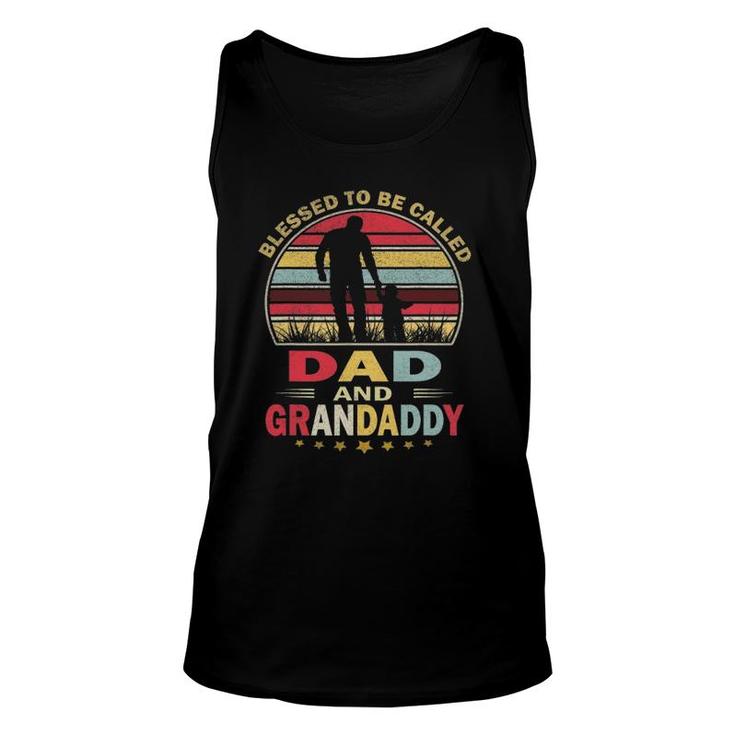 Mens Blessed To Be Called Dad And Grandaddy Vintage Father's Day Tank Top