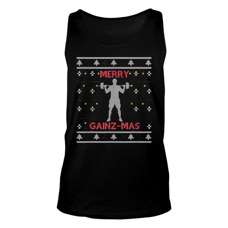 Bodybuilding Ugly Christmas Weightlifting Gym Xmas  Unisex Tank Top