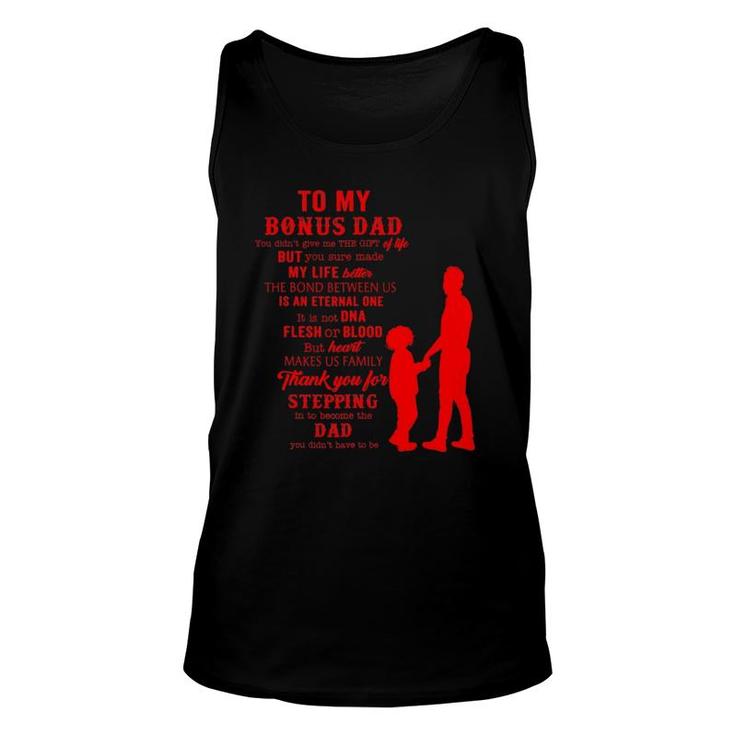 Bonus Dad Fathers Day From Stepdad For Daughter Son Kid Tank Top