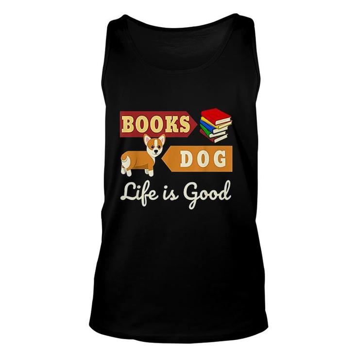 Book And Dog For Reader Book Lover Dog Lover Unisex Tank Top