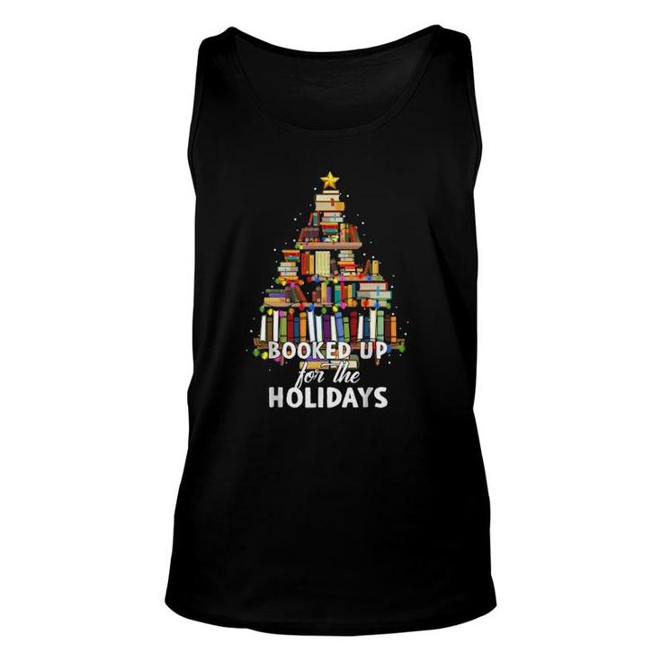 Book Christmas Tree Librarian Booked Up For The Holidays Unisex Tank Top