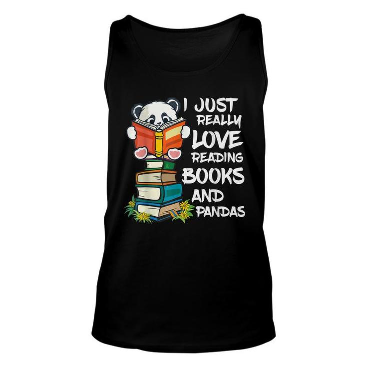 Book Lover  Kids Panda Lover Book Reading  Unisex Tank Top