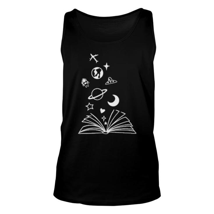 Book Science Space And Travel Christmas Reading Fan  Unisex Tank Top