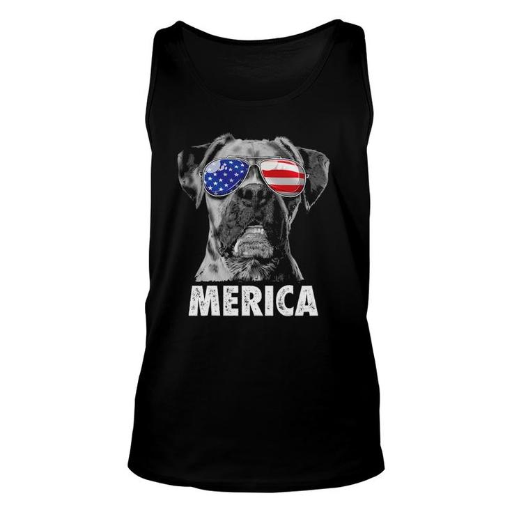 Boxer 4Th Of July Merica Sunglasses Men Usa American Flag Unisex Tank Top