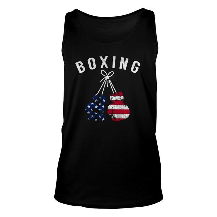 Boxing Gifts For Him Dad Men Box Gloves American Flag Usa Unisex Tank Top
