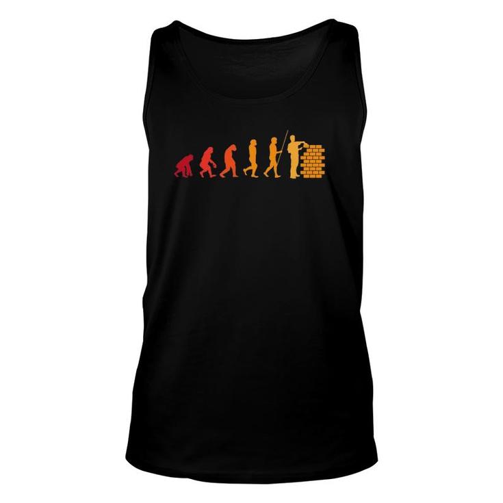 Bricklayer Evolution Funny Wall Builder Gift Unisex Tank Top