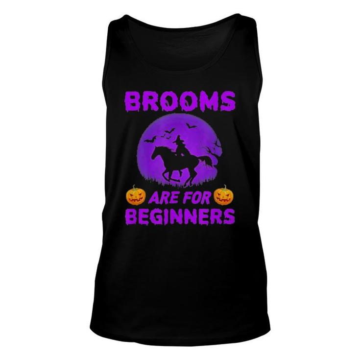 Brooms Are For Beginners Horses Witch Halloween Unisex Tank Top