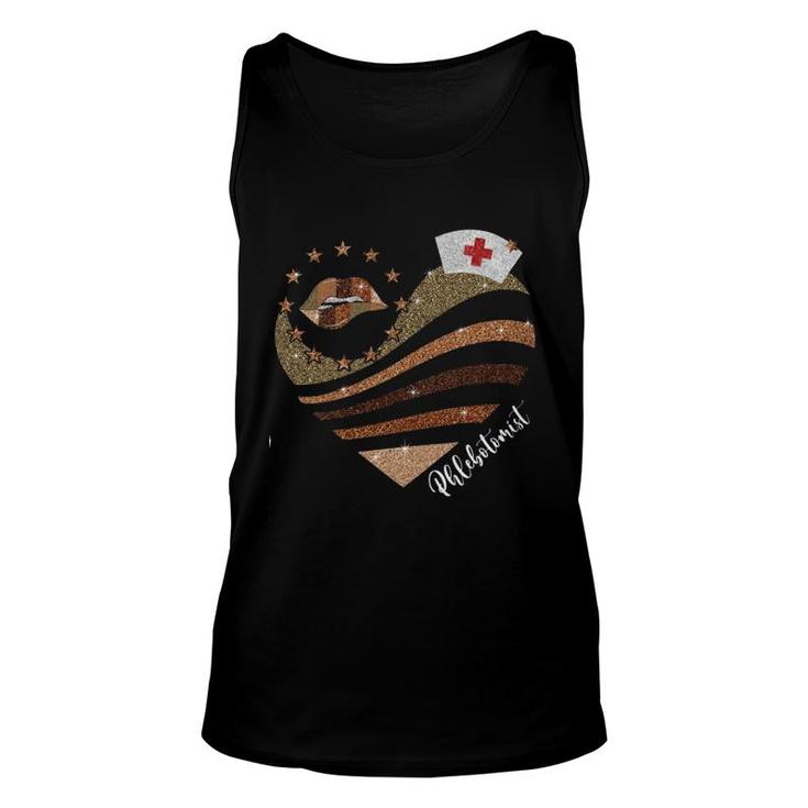 Brown Heart Phlebotomist Unisex Tank Top