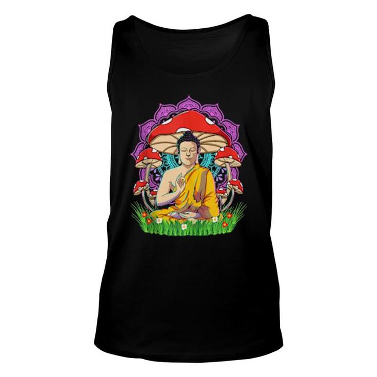 Buddha Mushroom I Zen Yoga Meditation I Psychedelic Hippie  Unisex Tank Top