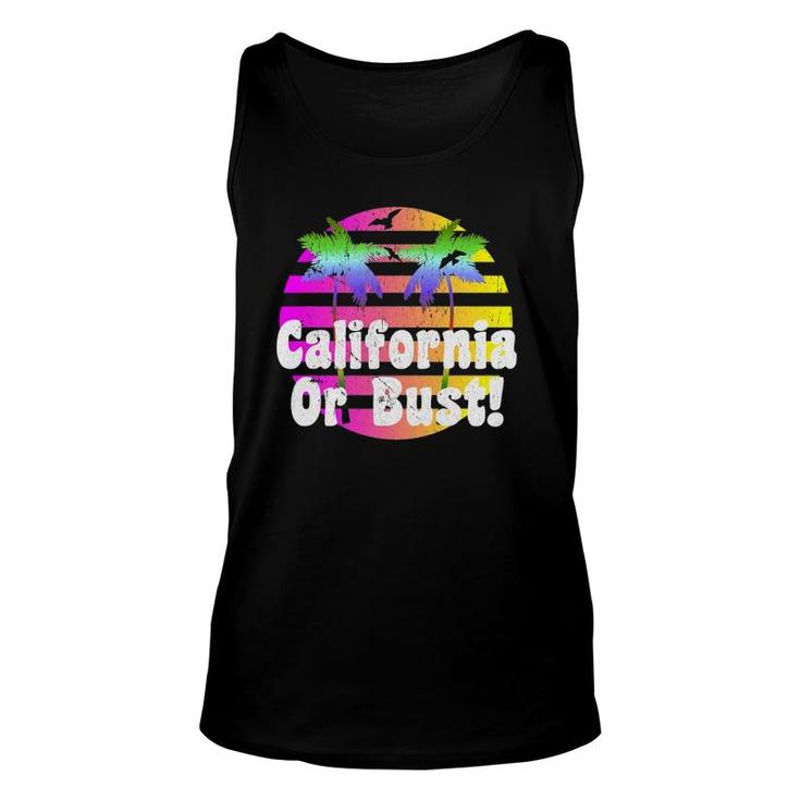California Or Bust Distressed Family Vacation Gift Unisex Tank Top