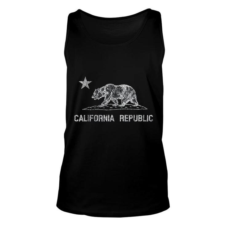 California Republic Flag Distressed Bear Unisex Tank Top