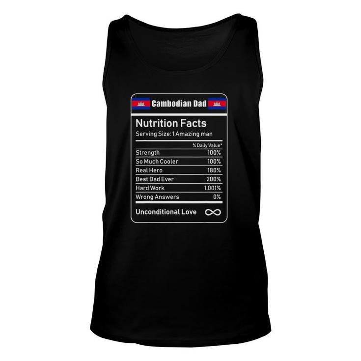 Cambodian Dad Nutrition Facts Father's Unisex Tank Top