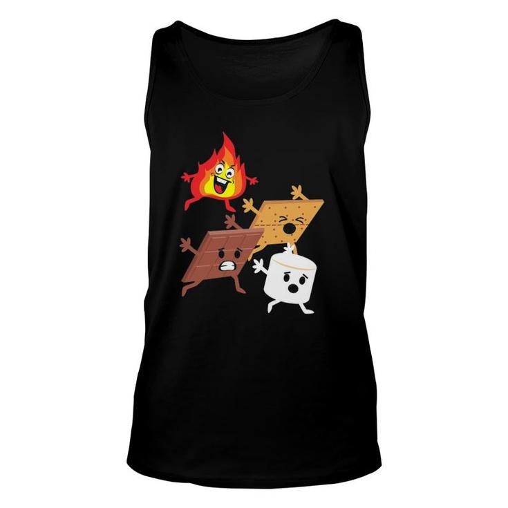 Campfire Chasing Smores Funny S'mores Lover Camping Unisex Tank Top