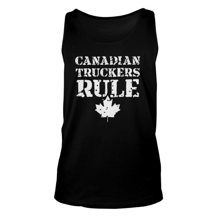 Canadian Truckers Rule  Maple Leaf Unisex Tank Top