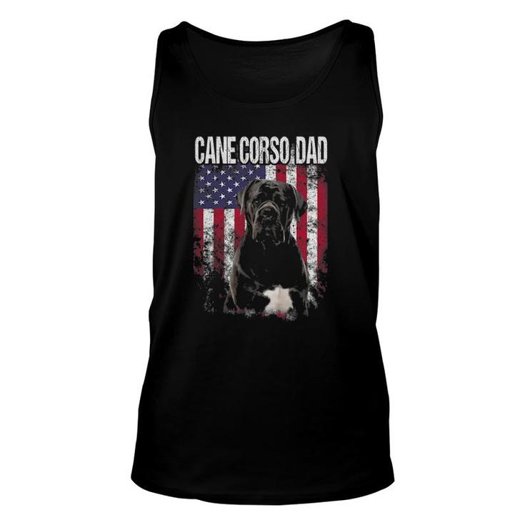 Cane Corso Dad With Proud American Flag Dog Lover Gifts Unisex Tank Top
