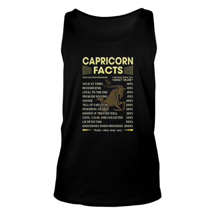 Capricorn Facts Zodiac Unisex Tank Top