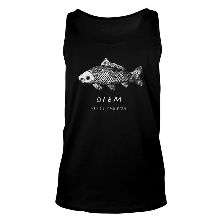Carp Diem, Sieze The Fish Funny Carpe Diem Fishing Unisex Tank Top
