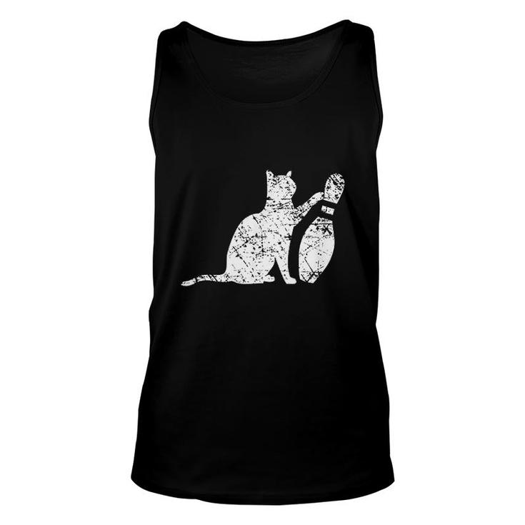 Cat Bowling Pin Funny Team Gift Unisex Tank Top