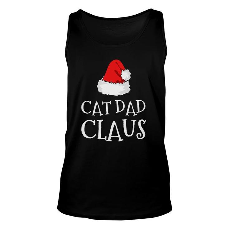 Cat Dad Claus Christmas Hat Family Group Matching Pajama Unisex Tank Top