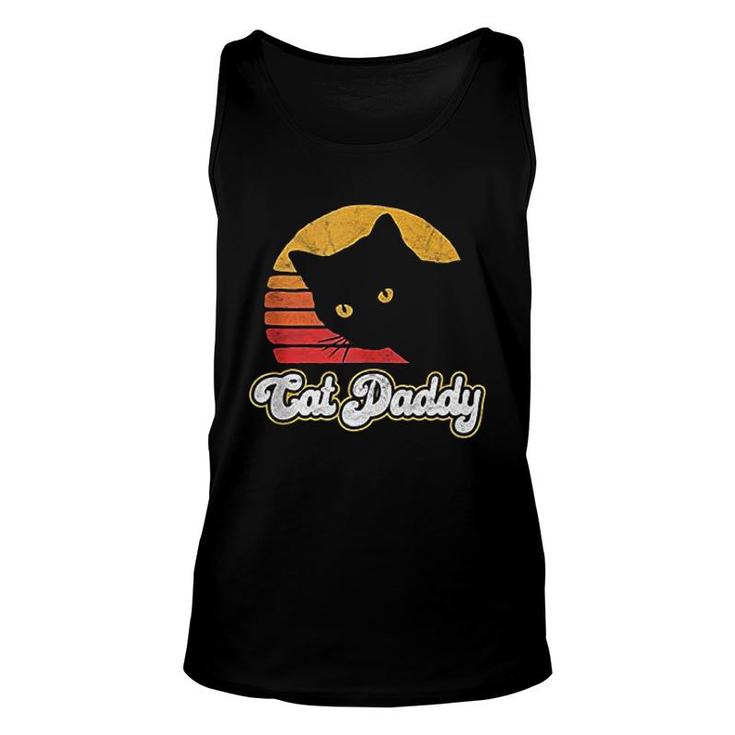 Cat Daddy  Funny Vintage Eighties Style Cat Retro Distressed Unisex Tank Top