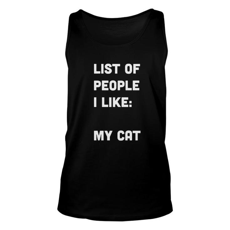 Cat Lovers List Of People I Like Unisex Tank Top