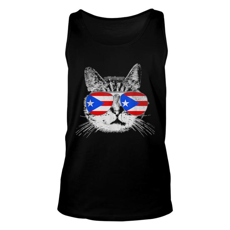 Cat  Puerto Rico Flag Country Pride  Unisex Tank Top