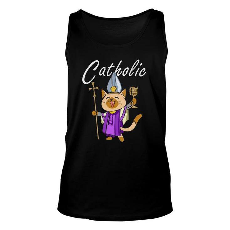 Catholic - Gift Ideas For Christian Catholic Cat Lover Unisex Tank Top