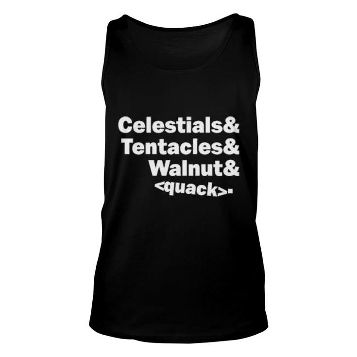 Celestials & Tentacles & Walnut Quack  Unisex Tank Top