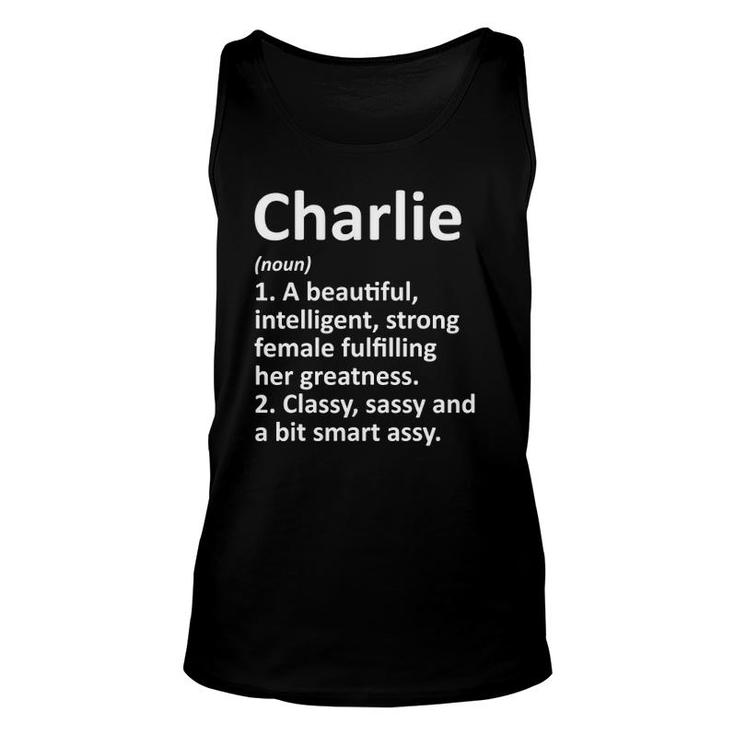 Charlie Definition Personalized Name Funny Christmas Gift Unisex Tank Top
