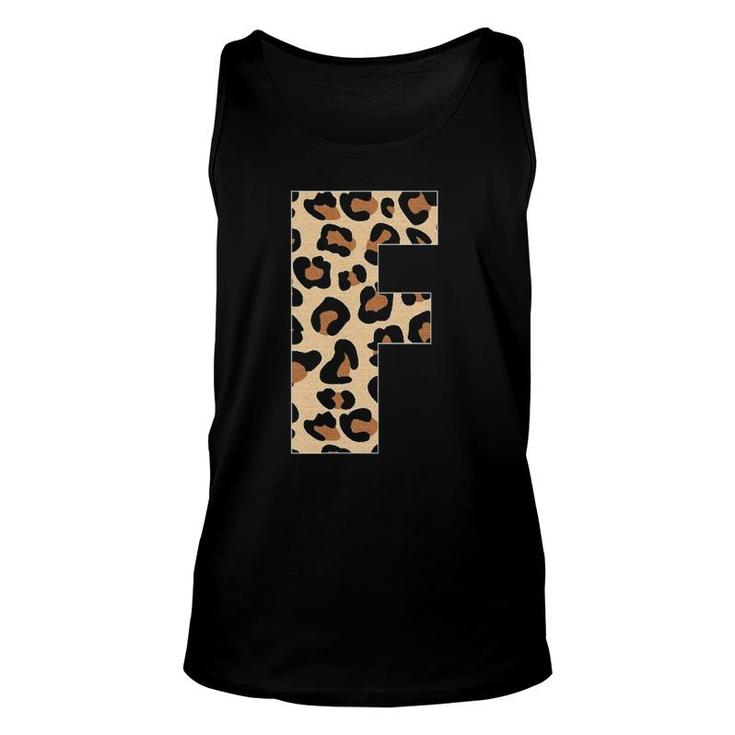 Cheetah Print Letter F Initial Letter F Leopard Unisex Tank Top