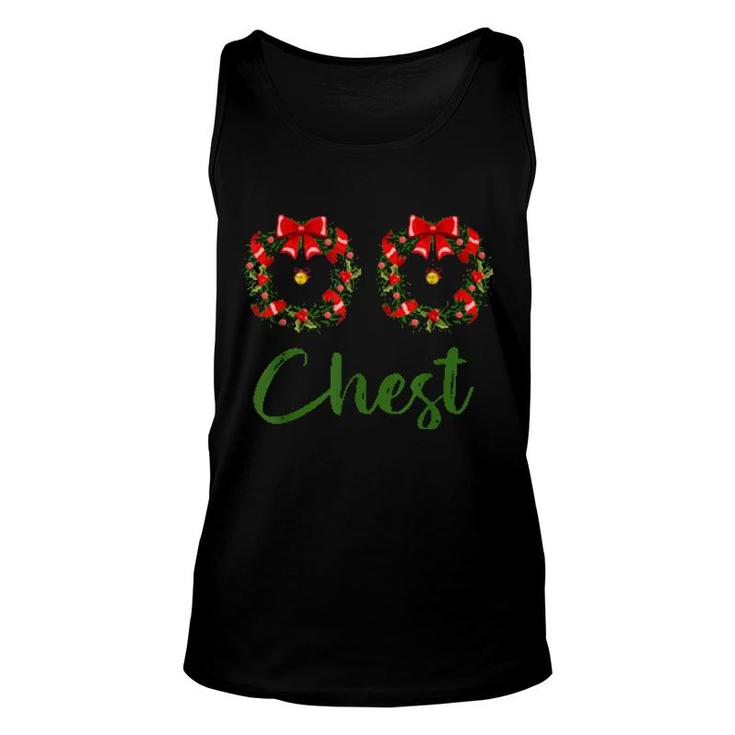Chest Chestnuts Couple Costume Christmas Wreath Xmas Holiday Tank Top