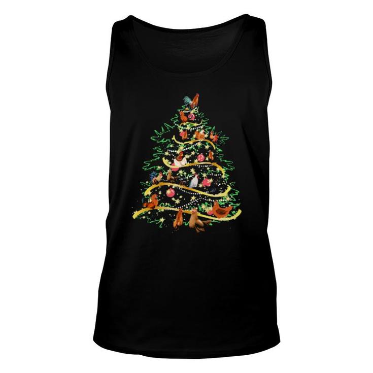 Chickens Noel Xmas Tree Cool Christmas Chickens Love Gift Unisex Tank Top