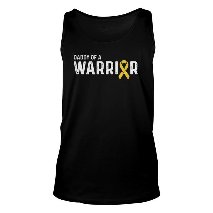 Childhood Cancer Awareness Products Ribbon Warrior Dad Unisex Tank Top