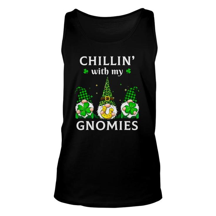 Chillin' With My Gnomies St Patrick's Day Gnome Shamrock Irish Tank Top