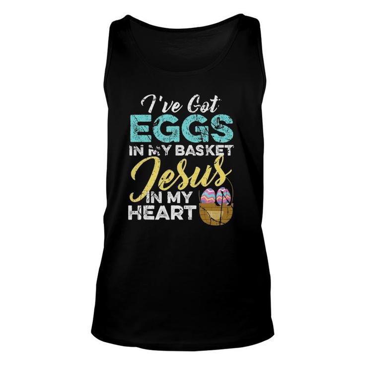 Christian Easter Eggs In My Basket And Jesus In My Heart Unisex Tank Top