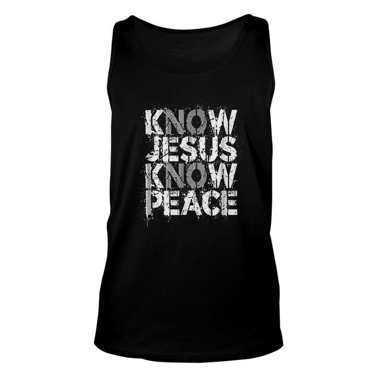 Christian  Know Jesus Know Peace No Jesus No Peace Unisex Tank Top
