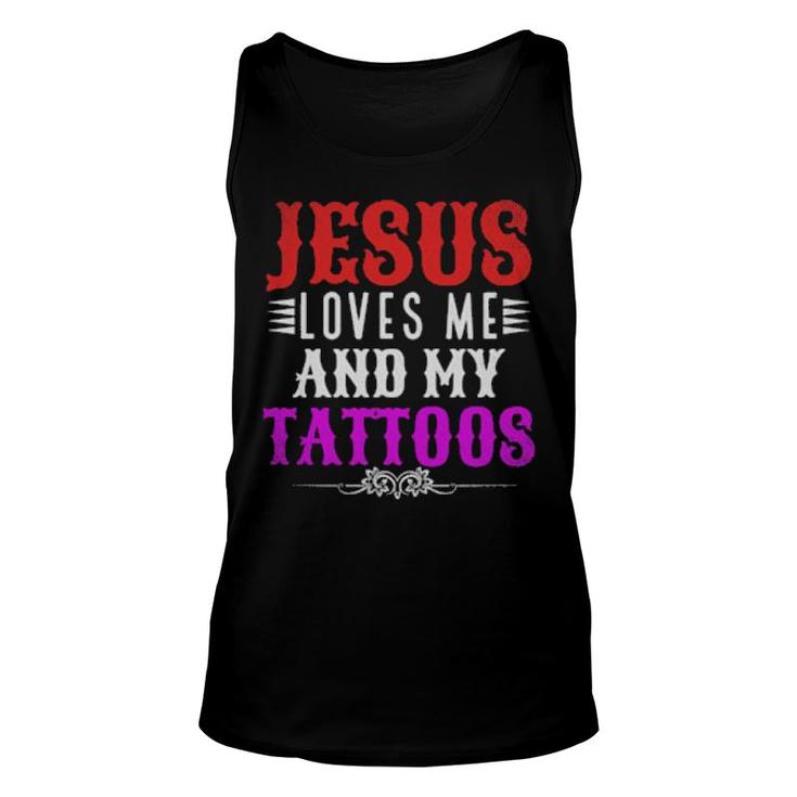 Christian Tattoo Master Inked Jesus Loves Me And My Tattoos Tank Top