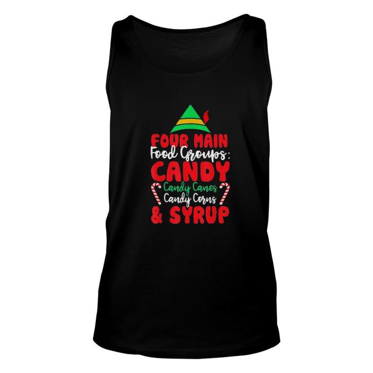 Christmas Four Main Food Groups Elf Buddy Xmas Pajama Sweat Unisex Tank Top