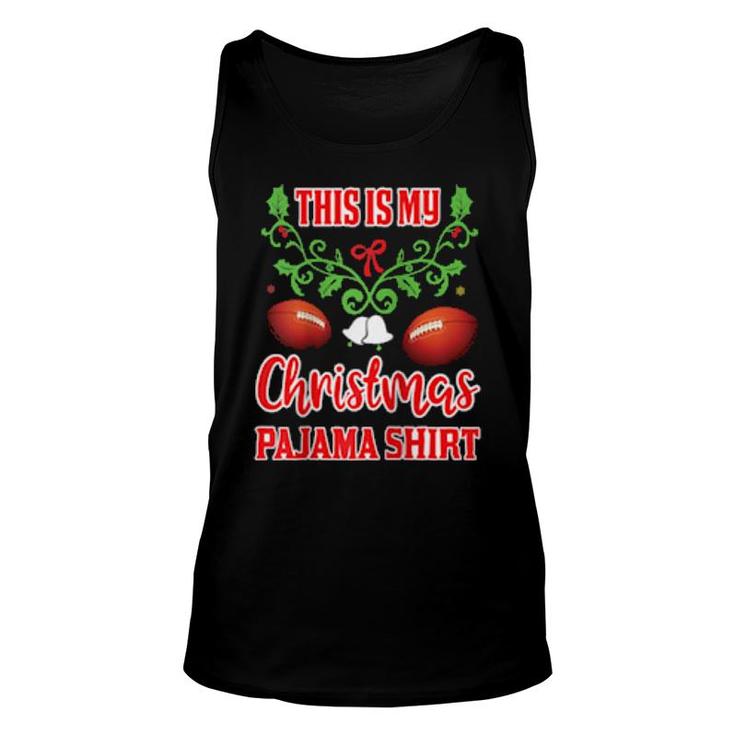 Christmas Pajama Merican Football Ball Santa Hat Sport Unisex Tank Top