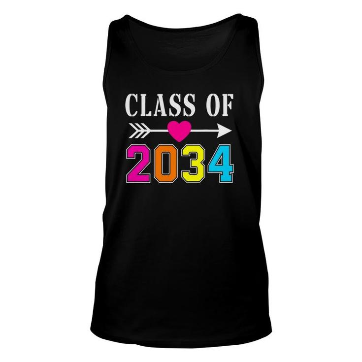 Class Of 2034 Grow With Me Handprints On Back K To 12 Grade Unisex Tank Top