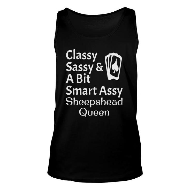 Classy Sassy And A Bit Smart Assy Sheepshead Queen Card Game Tank Top