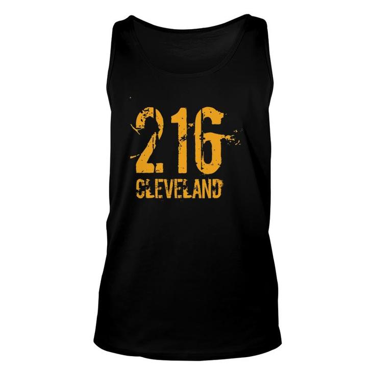 Cleveland 216 Area Code Distressed Unisex Tank Top