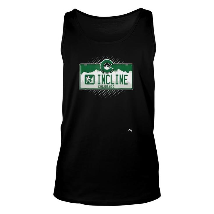 Colorado License Plate Manitou Springs Incline Unisex Tank Top