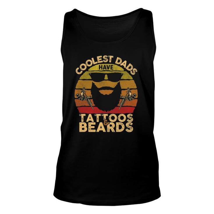 Coolest Dads Have Tattoos And Beards Funny Beard Dad Unisex Tank Top