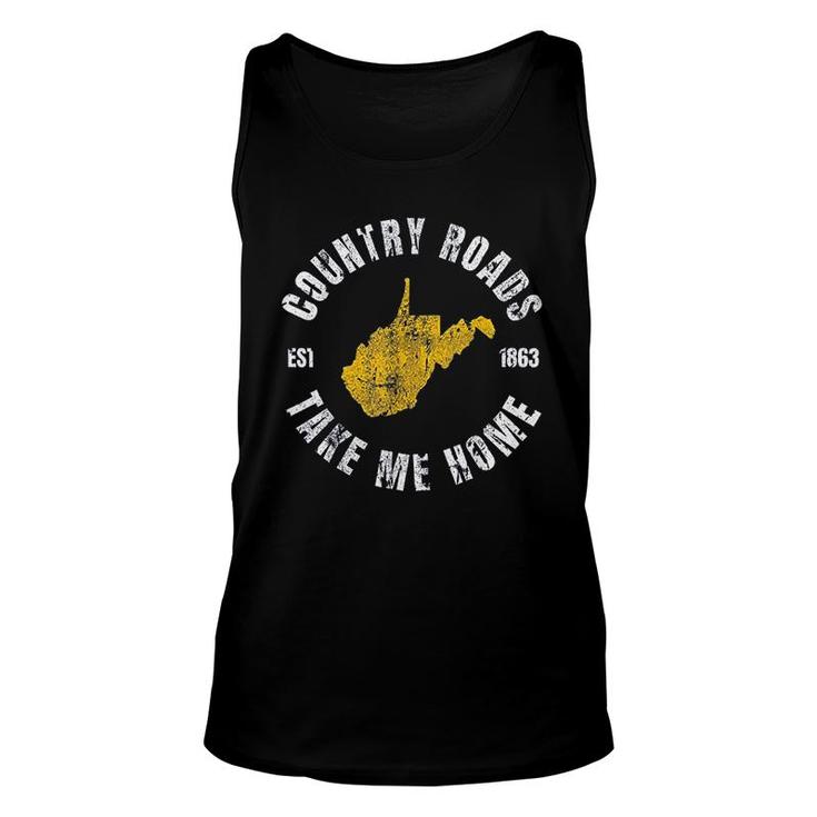 Women's Country Roads Take Me Home T-Shirt - Vintage Graphic Tee, Short Sleeve, Cotton Blend