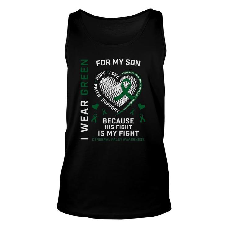 Cp Dad I Wear Green Fighter Son Cerebral Palsy Awareness Mom Tank Top