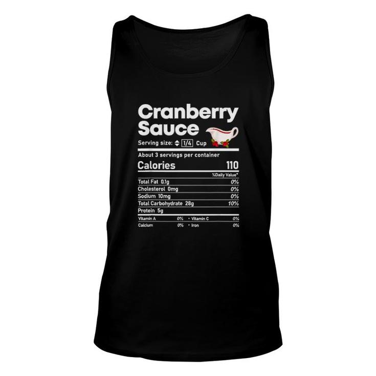 Cranberry Sauce Nutrition Thanksgiving Christmas Food Tank Top