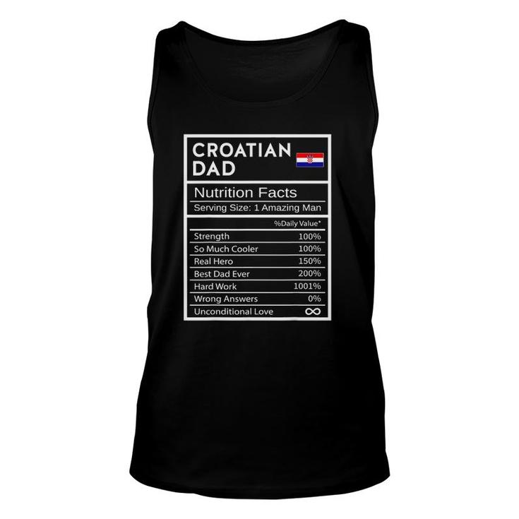 Mens Croatian Dad Nutrition Facts National Pride For Dad Tank Top