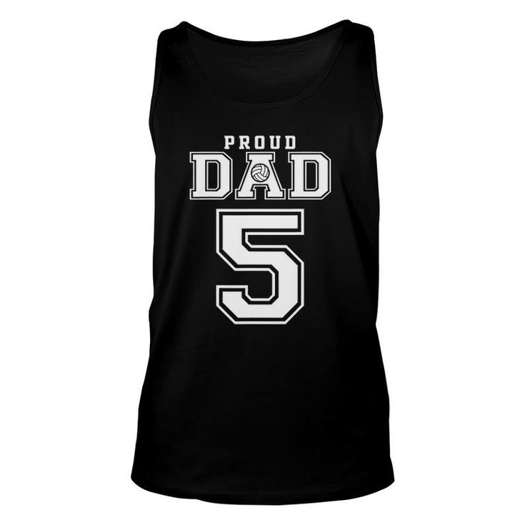 Custom Proud Volleyball Dad Number 5 Personalized For Men Unisex Tank Top