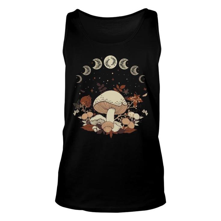 Cute Cottagecore Moon Phases And Mushrooms Fall Unisex Tank Top